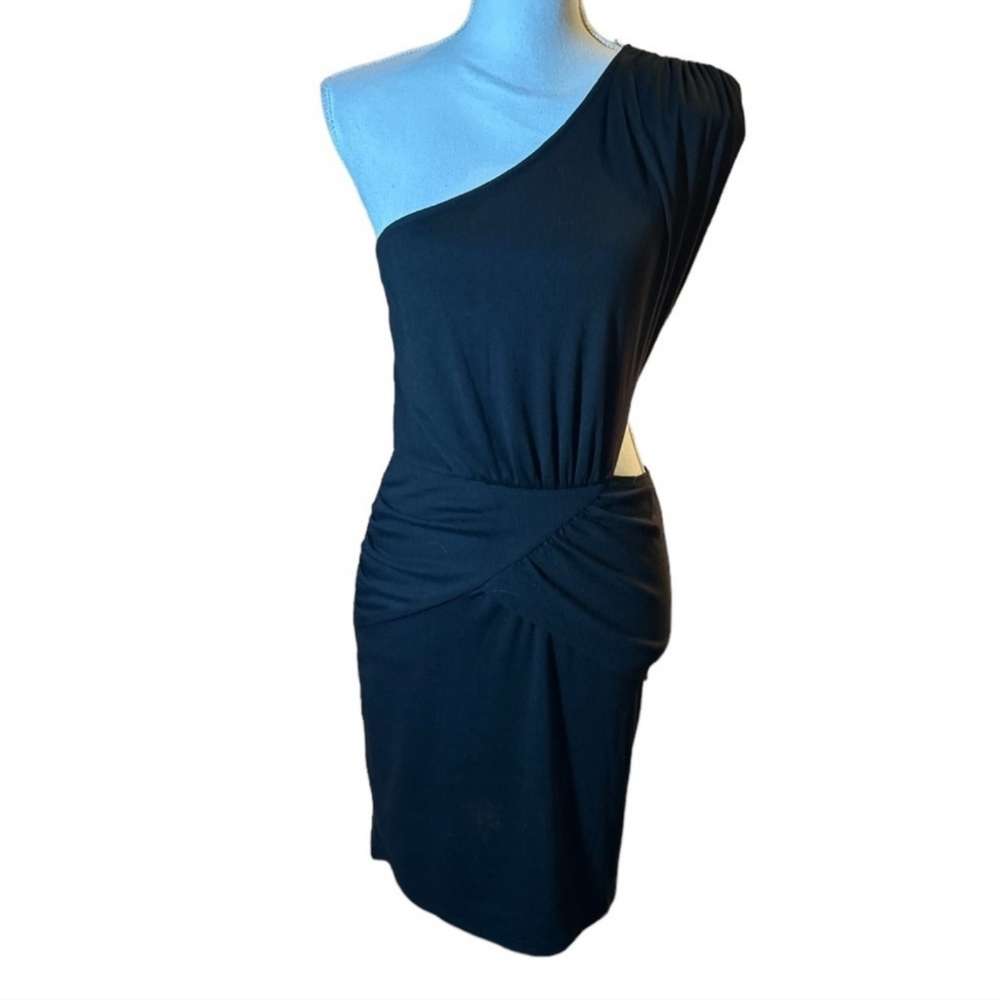 Lush NEW With tags Black One Shoulder Cut Out sexy BodyCon Dress🆕 - Picture 5 of 5